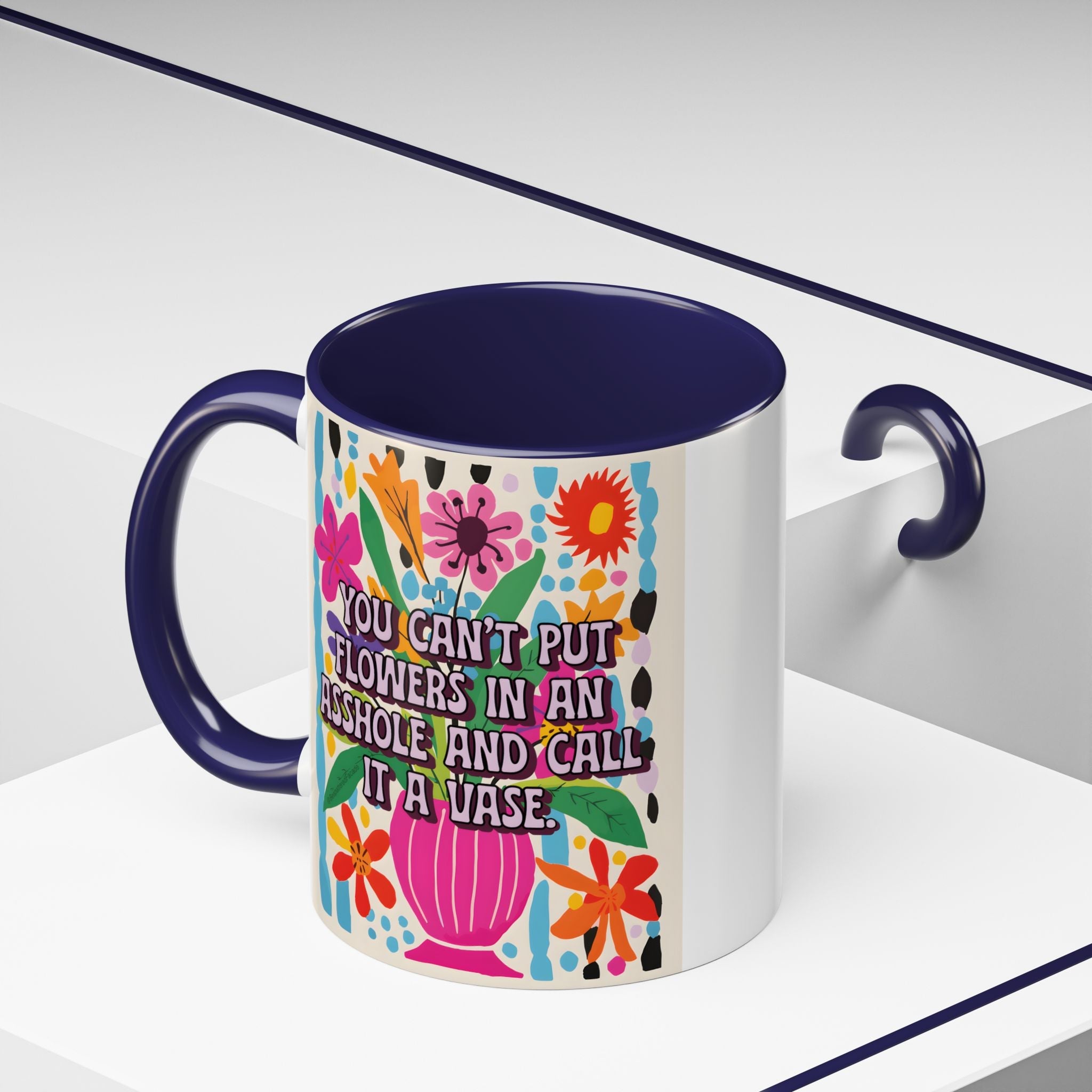 Bespattered Facade Flower Vase Floral Mug | Eight Colors | 11oz or 15oz