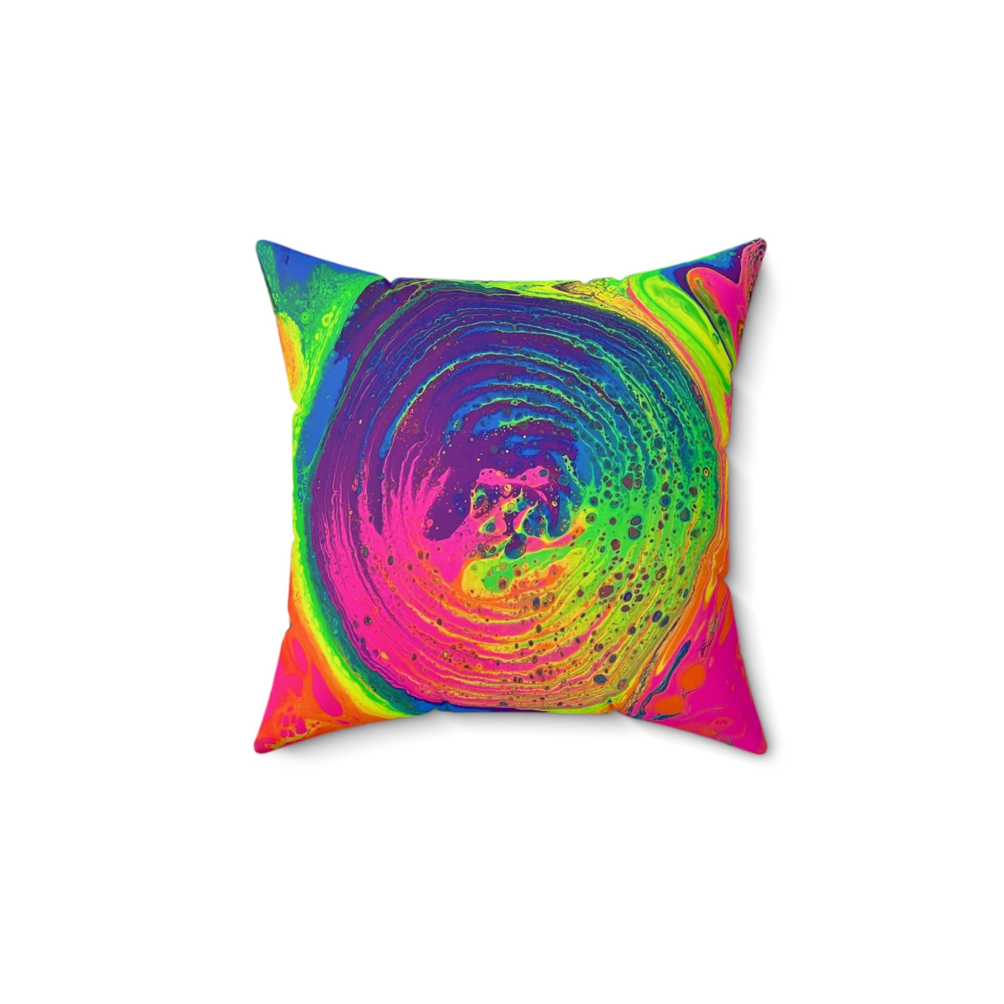 Bespattered Facade Tasty Neons Square Throw Pillow | 4 Sizes