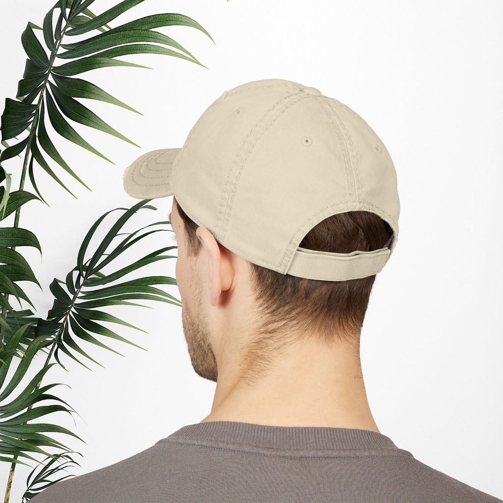 Bespattered Facade "Hang in There" Black Embroidered Distressed Cap