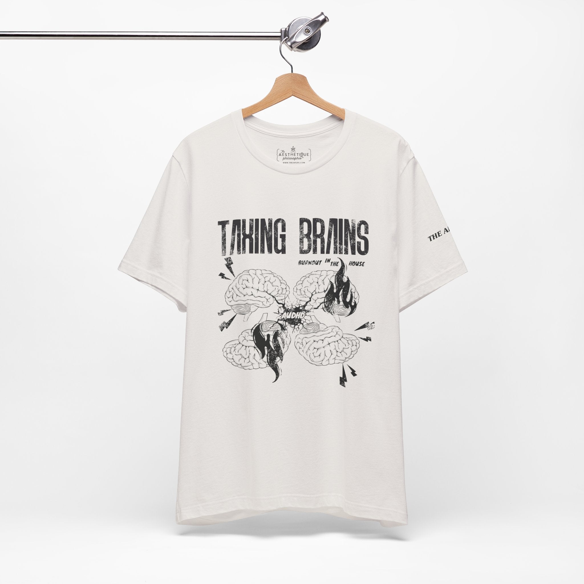 Taxing Brains - Burnout in the House - AuDHD - Adult Unisex Jersey Tee