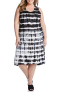 Karen Kane Womens Plus Size Tie Dye Hi Lo Hem Dress, Size 0X