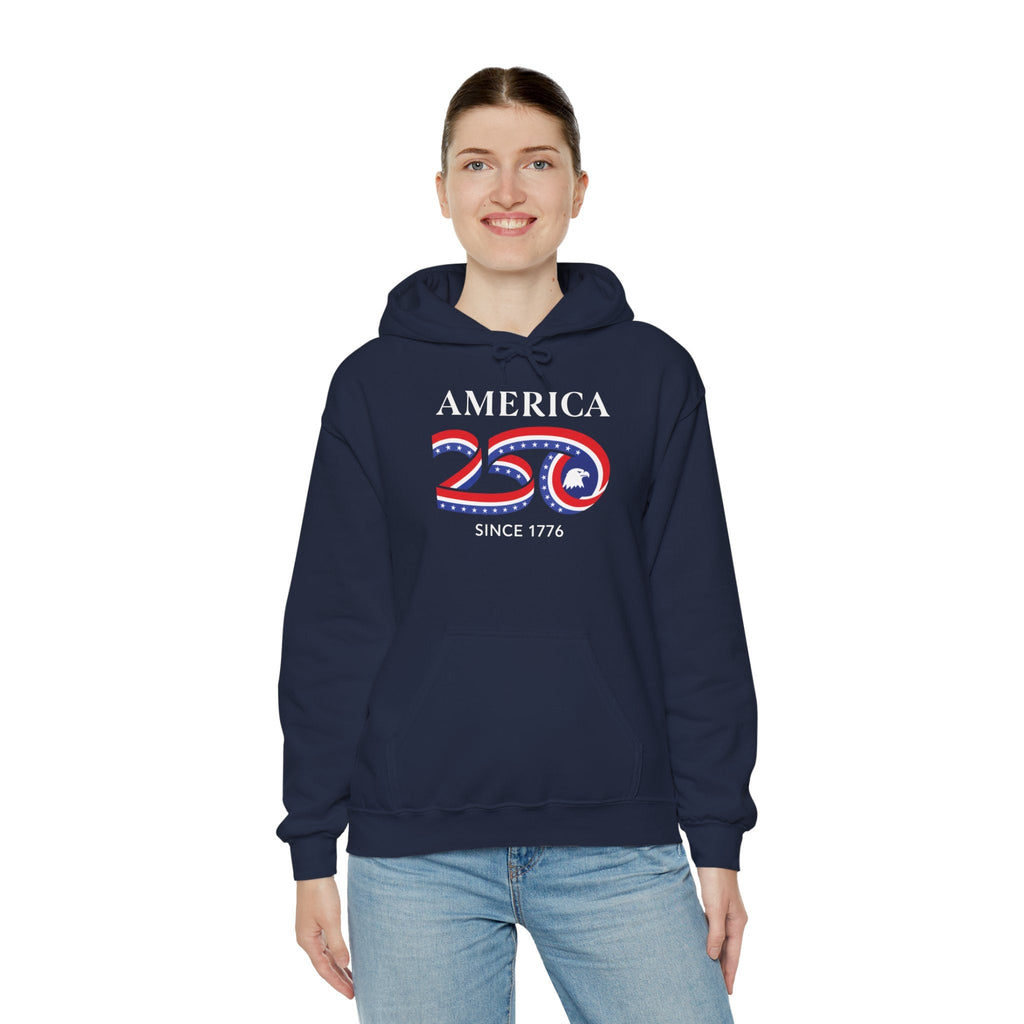 Eagle in 250 Happy Birthday USA Patriotic Pullover