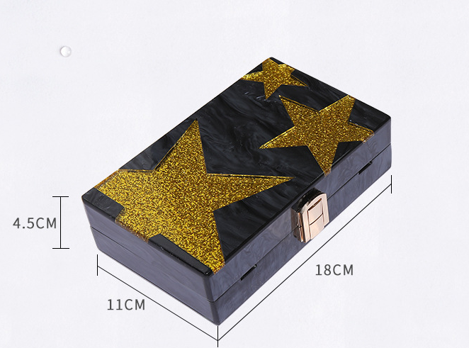 New Five-Pointed Star Evening Clutch Bag for Ladies