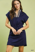 Umgee Dolman Sleeve Zip Detail Dress