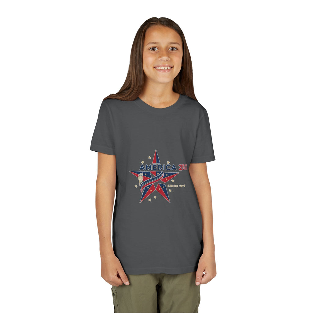 Youth Tee - "America 250" Patriotic Star Kids T-Shirt (Since 1776)