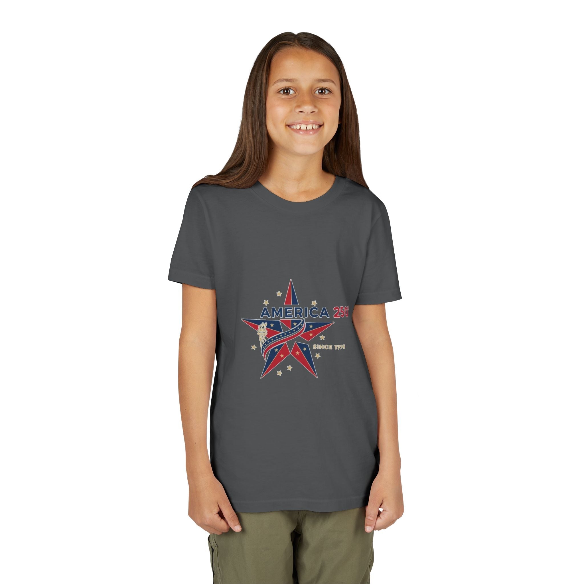 Youth Tee - "America 250" Patriotic Star Kids T-Shirt (Since 1776)