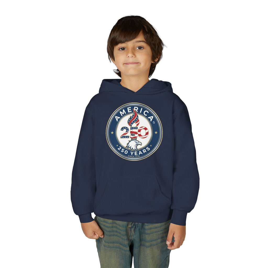 Youth Hoodie - America 250 Years Patriotic Emblem