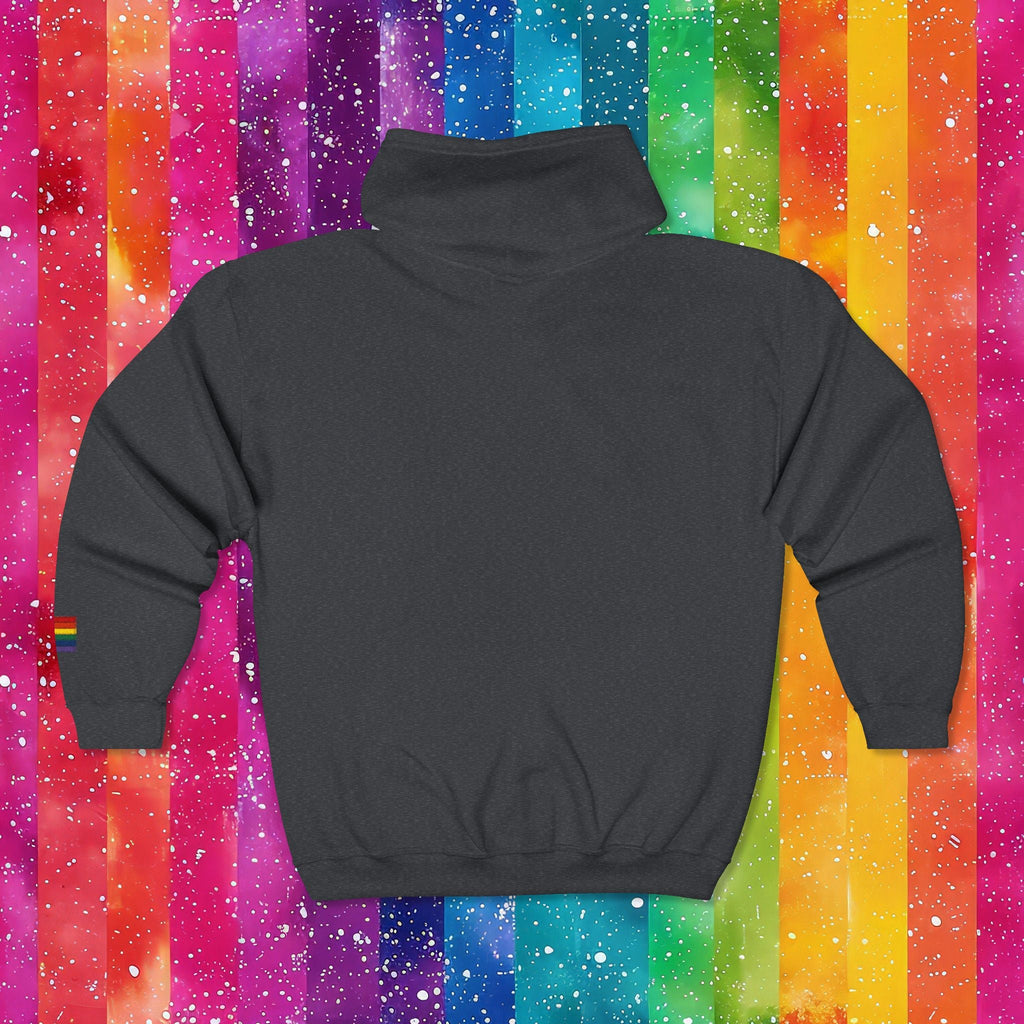 Bespattered Facade Rainbow LGBTQ+ Pride Embroidered Full-Zip Hoodie
