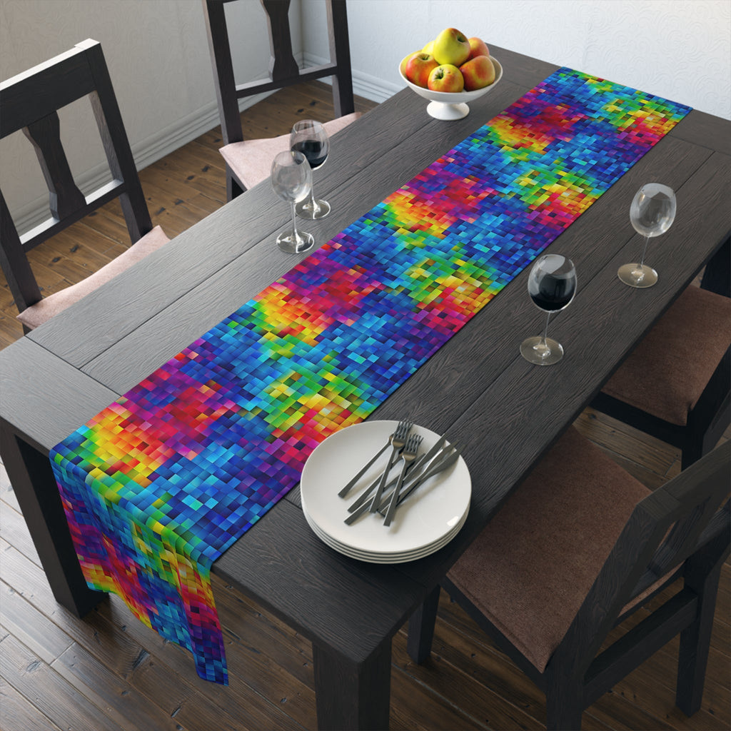 Bespattered Facade Pixelated Rainbow Table Runner (2 sizes)
