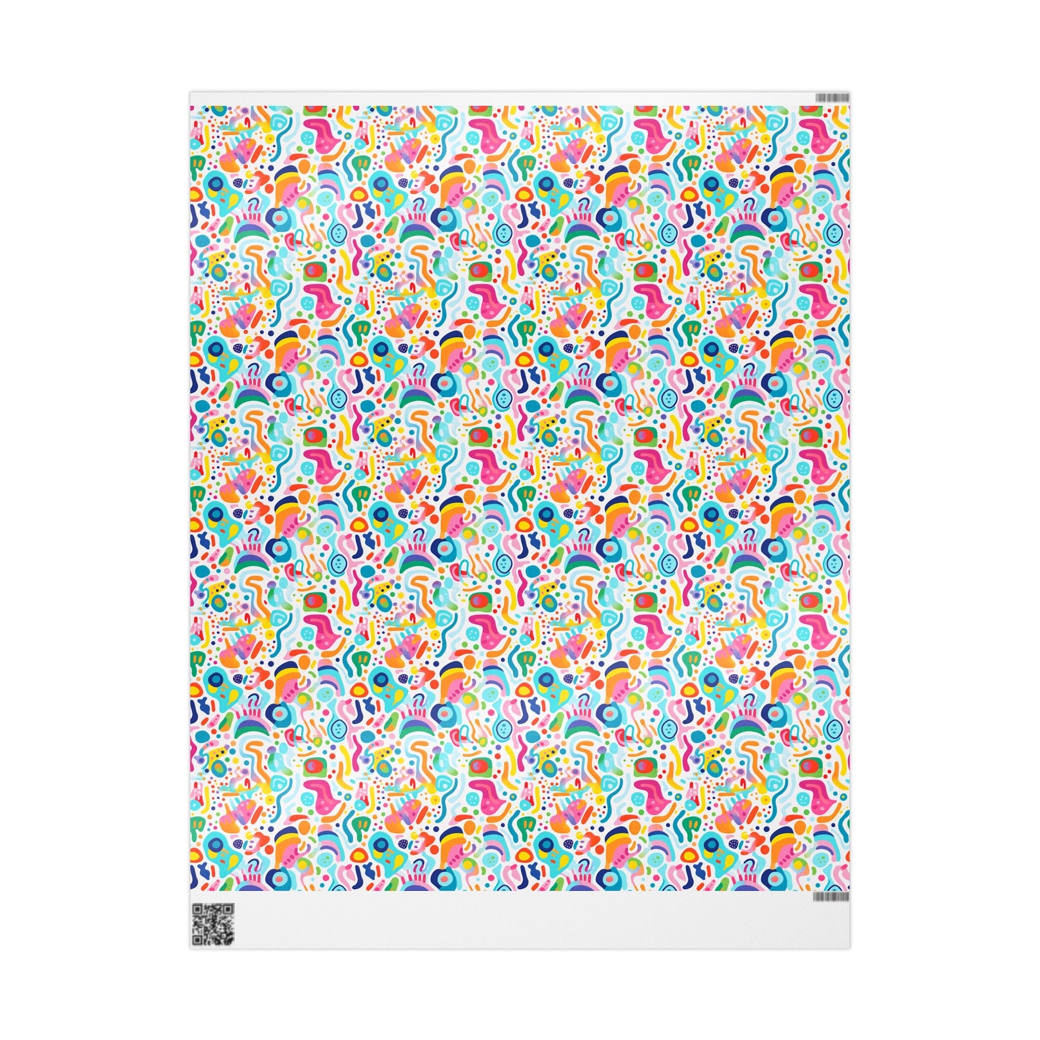 Bespattered Facade Rainbow Doodles Wrapping Paper | Three Sizes | Glossy or Matte