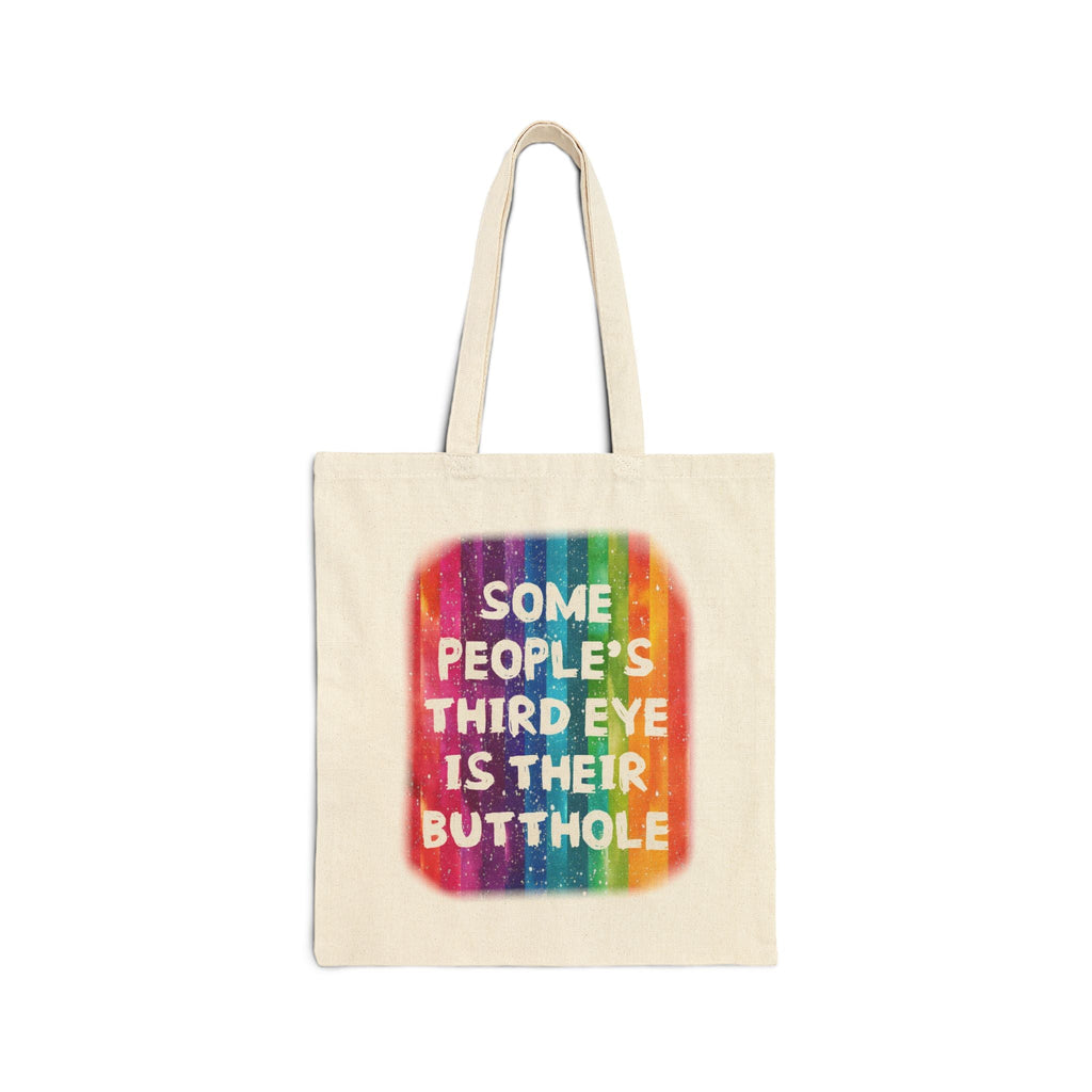 Bespattered Facade Rainbow "Third Butthole Eye" Canvas Tote Bag Reusable Carryall