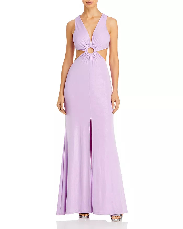 Aqua Womens Ruched Cut-Out Formal Evening Dress Gown