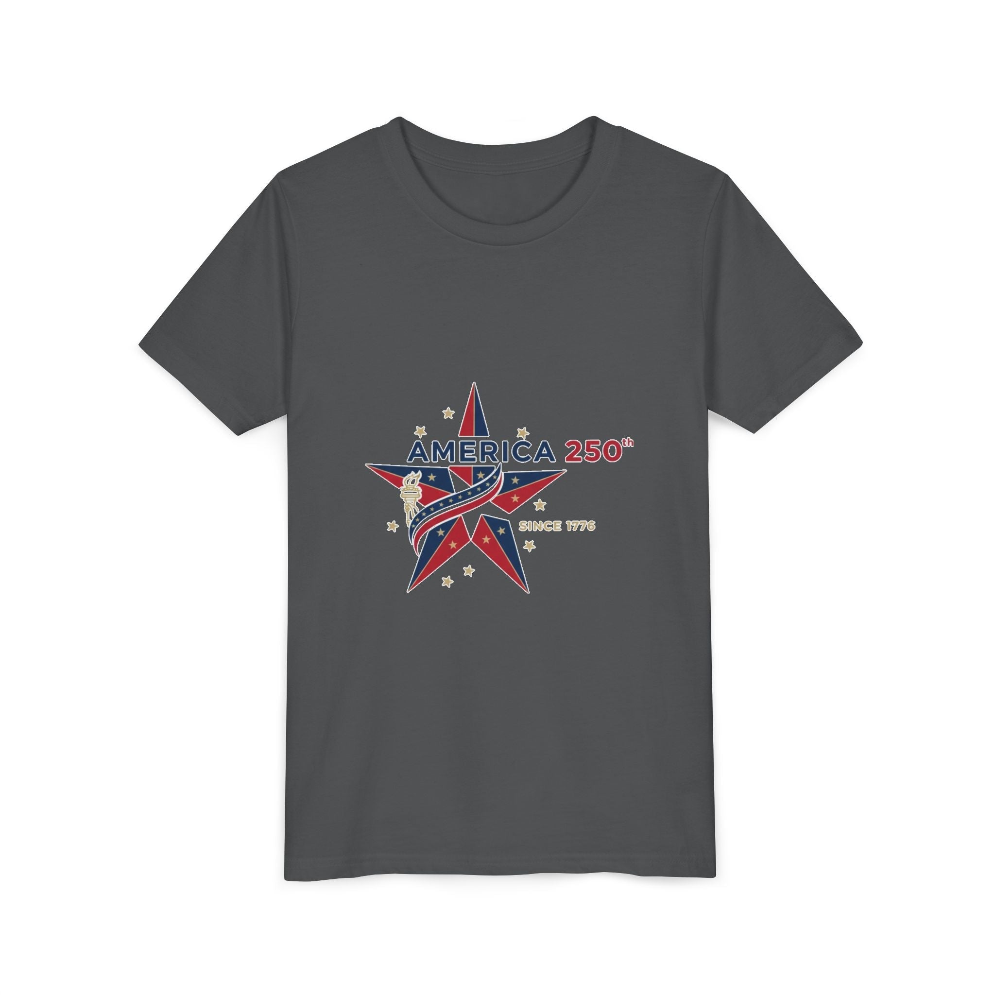 Youth Tee - "America 250" Patriotic Star Kids T-Shirt (Since 1776)