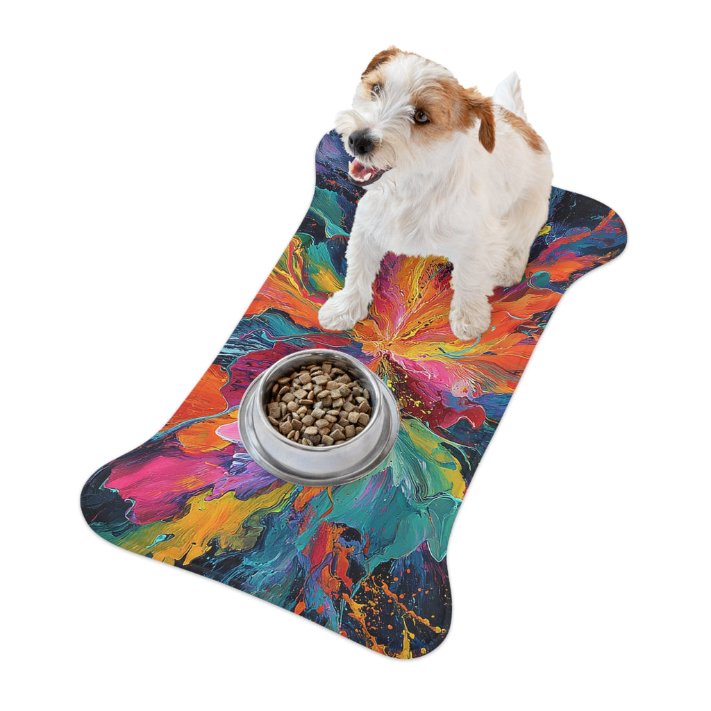 Bespattered Facade Colorful Paint Bloom Pet Feeding Mats (3 Shapes)