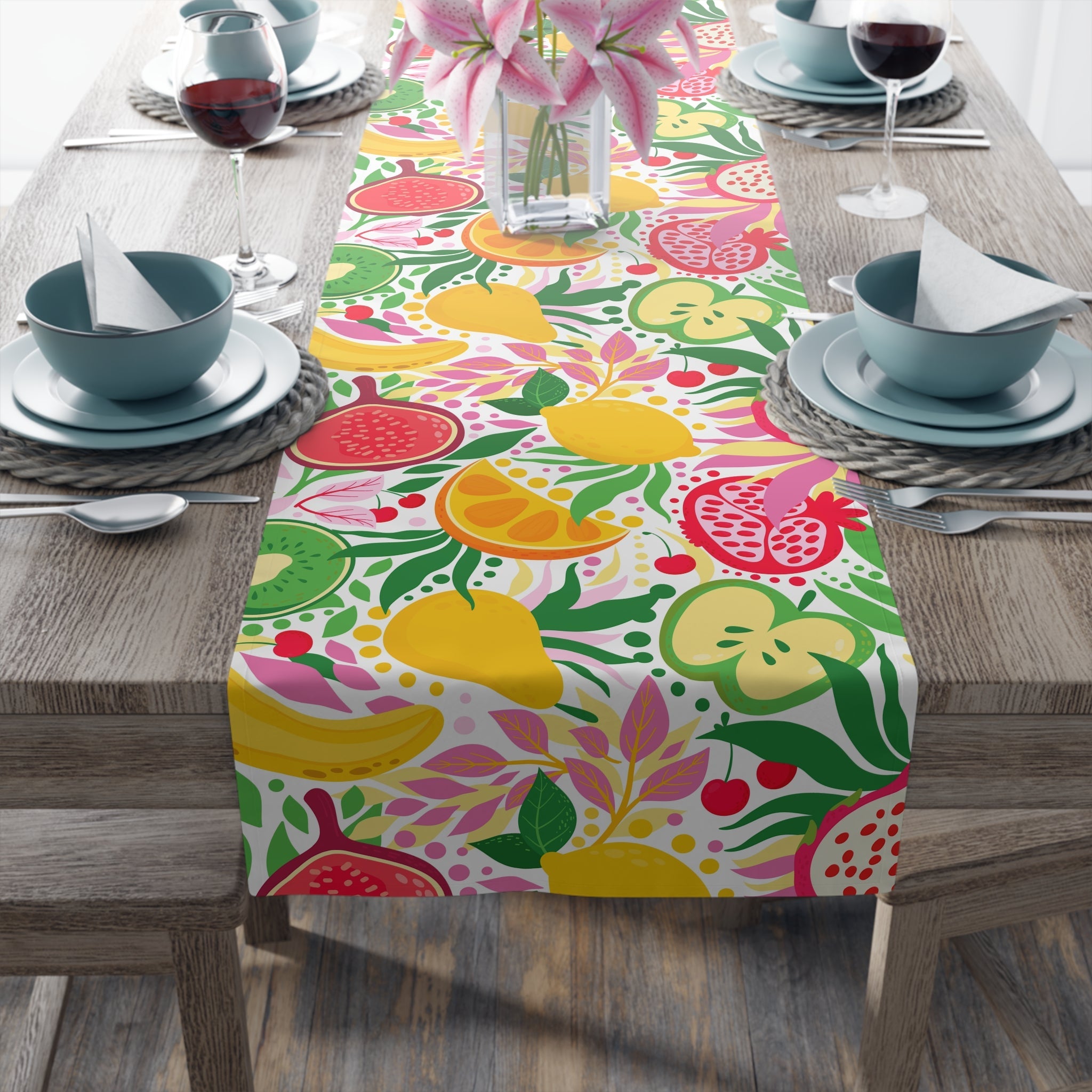 Bespattered Facade Colorful Fruits Table Runner (2 sizes)