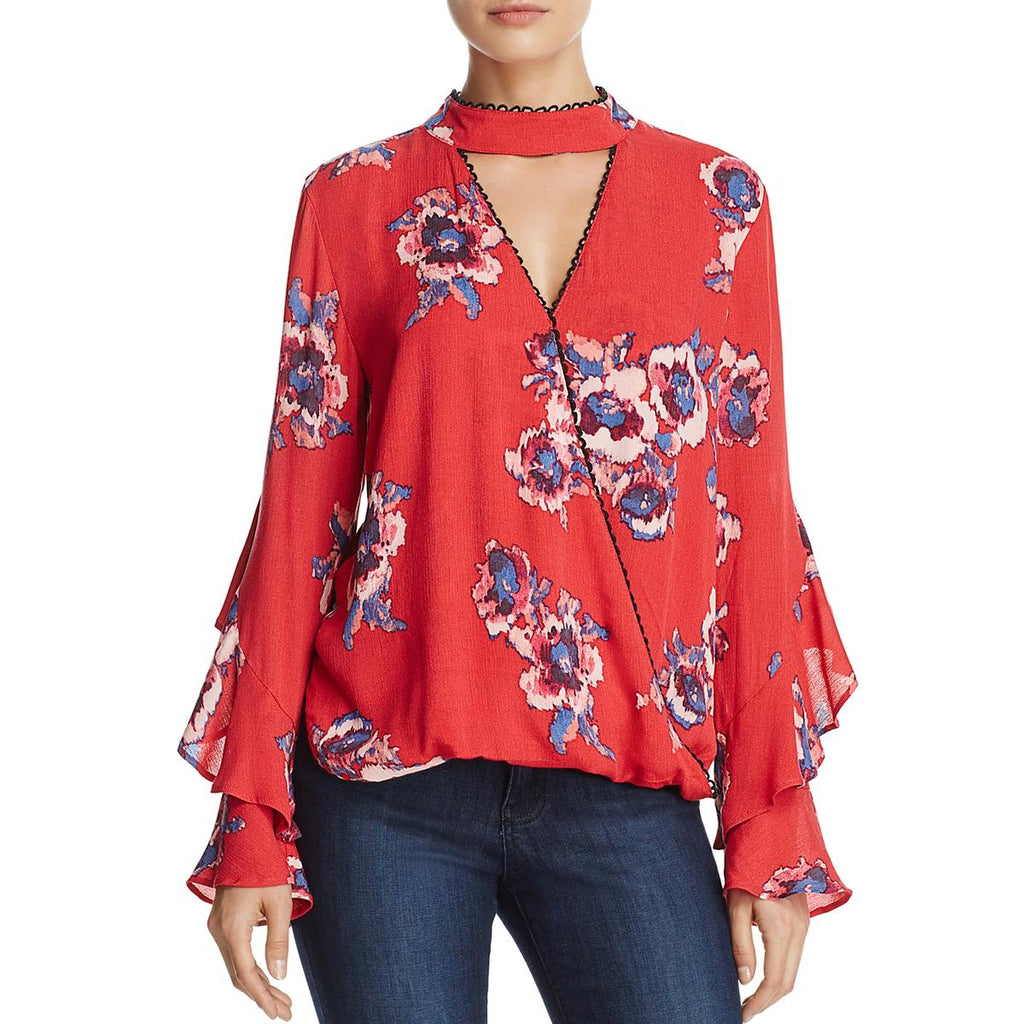 Banjara Womens Floral Print Ruffle Blouse