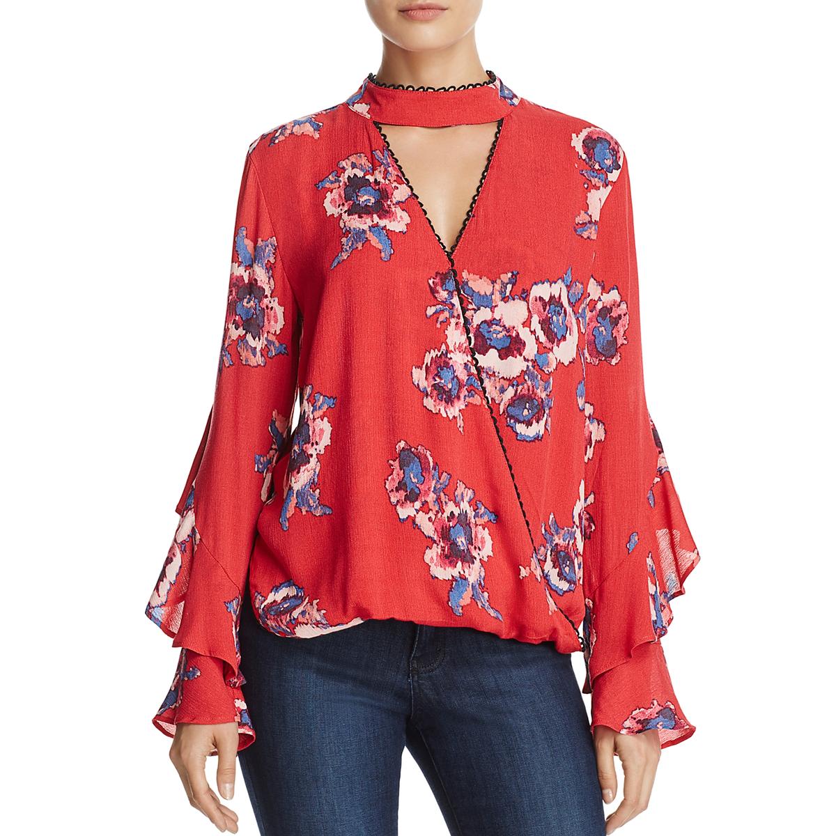 Banjara Womens Floral Print Ruffle Blouse