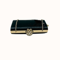 La Regale Peau De Soie Minaudiere with Floral Clasp