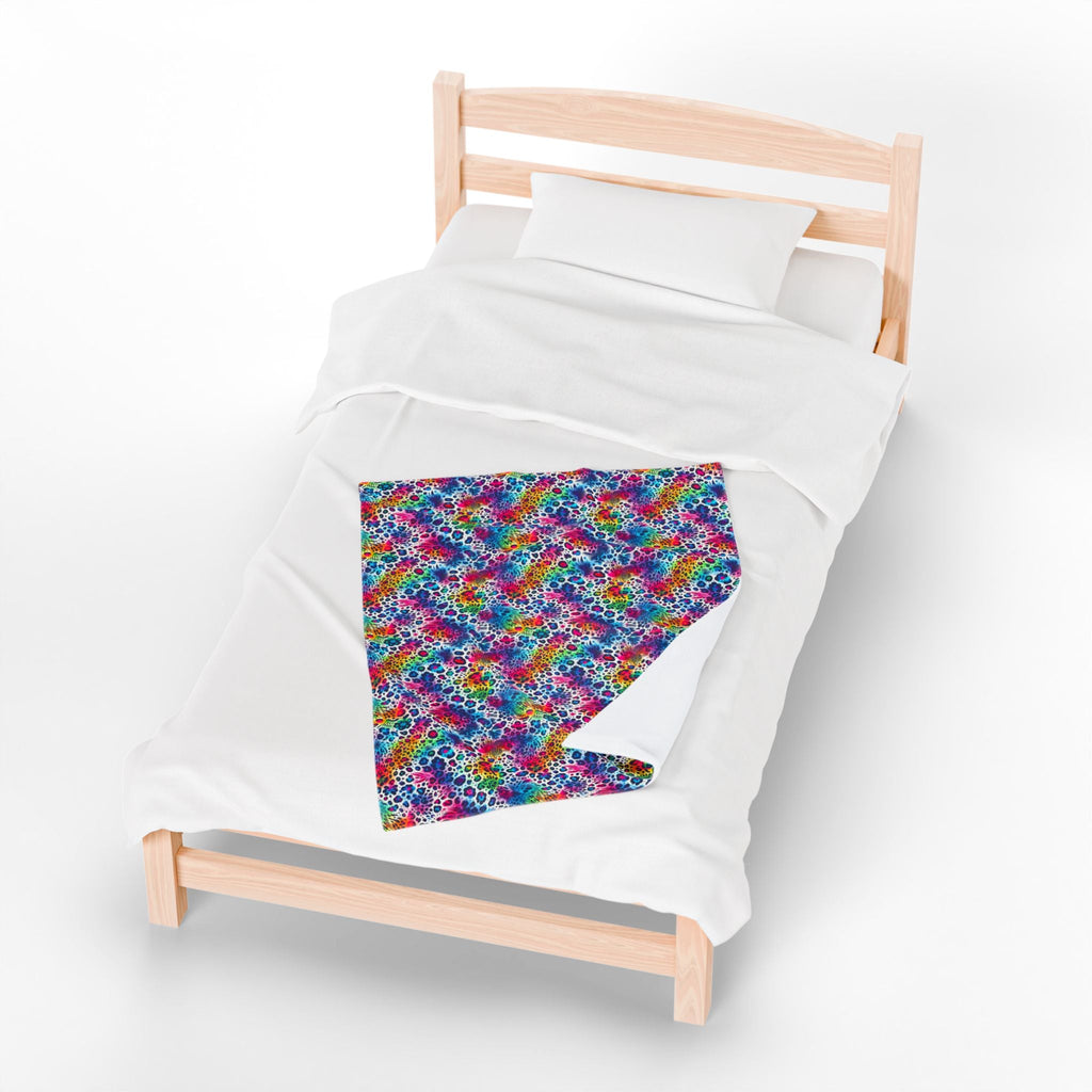 Bespattered Facade Neon Animal Print Velveteen Plush Blanket | 3 Sizes