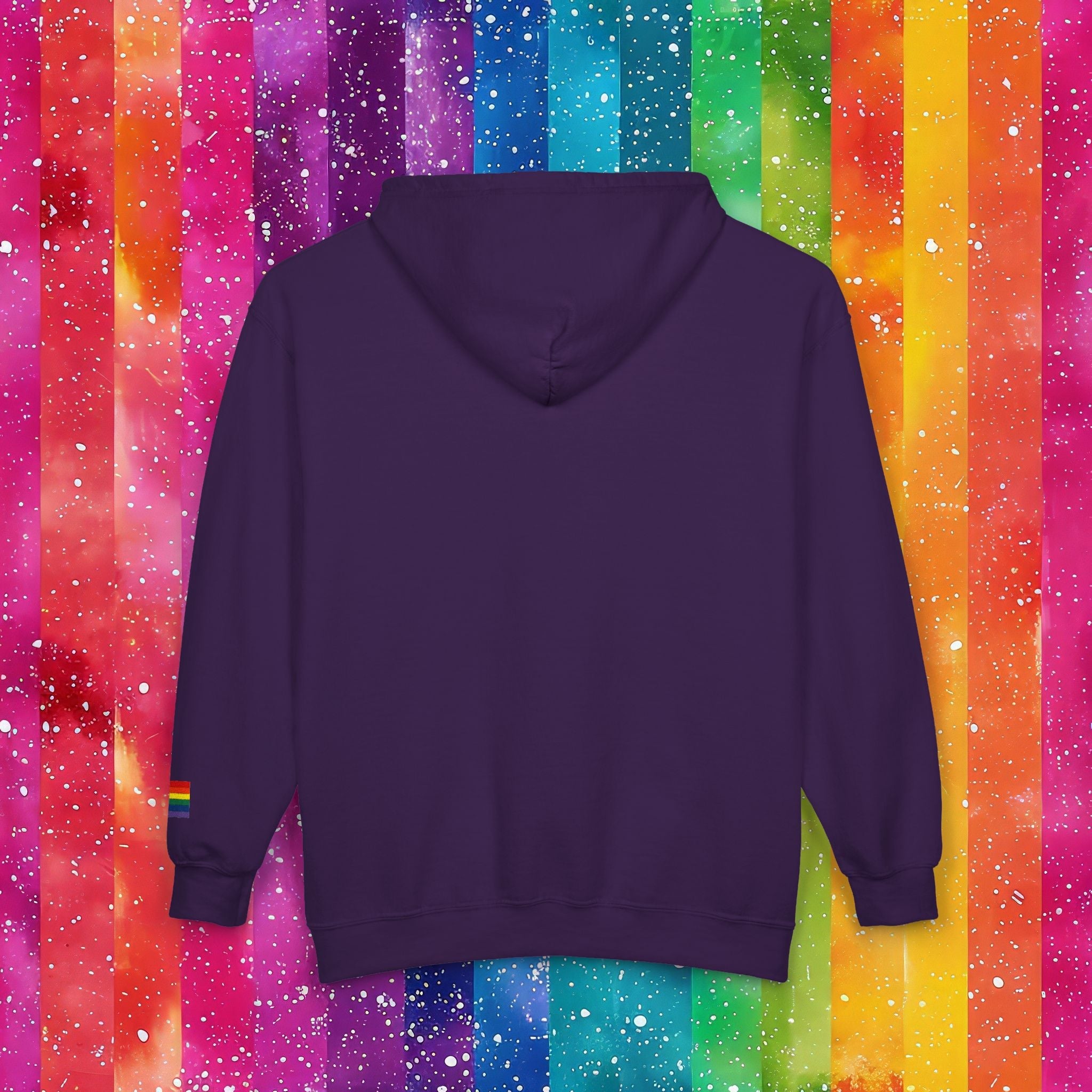 Bespattered Facade Rainbow LGBTQ+ Pride Embroidered Full-Zip Hoodie