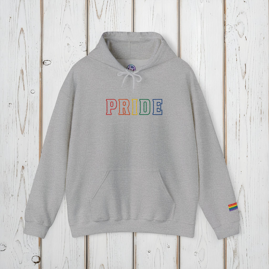 Bespattered Facade Pride Rainbow LGBTQ+ Embroidered Unisex Heavy Blend™ Hooded Sweatshirt