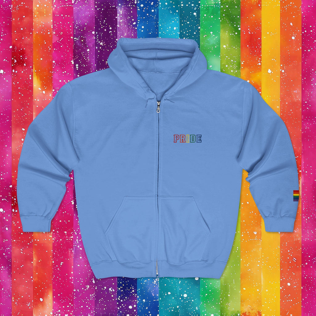 Bespattered Facade Rainbow LGBTQ+ Pride Embroidered Full-Zip Hoodie