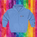 Bespattered Facade Rainbow LGBTQ+ Pride Embroidered Full-Zip Hoodie