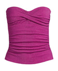 Lands End Womens Shine Wrap Bandeau Tankini Swimsuit Top, Size 2