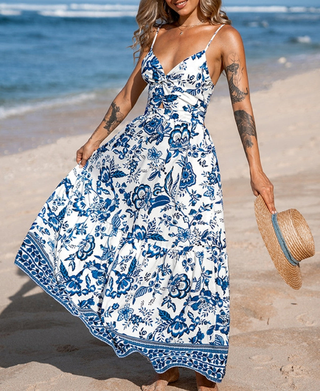 Cupshe Twist Keyhole Maxi Dress, Size Small