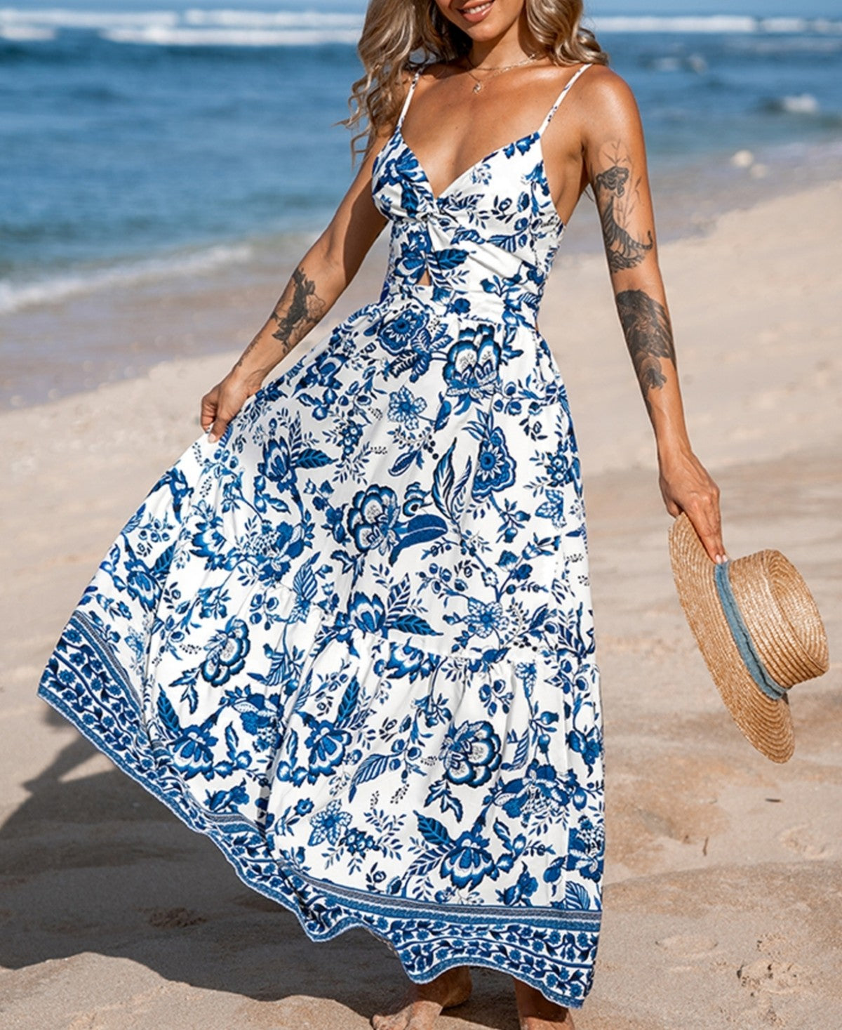 Cupshe Twist Keyhole Maxi Dress, Size Small