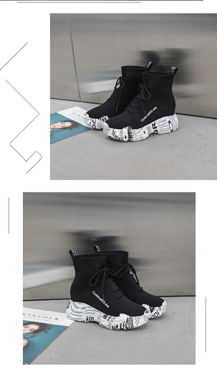 2020 Fall New Thick-Soled High-Top Sock Boots