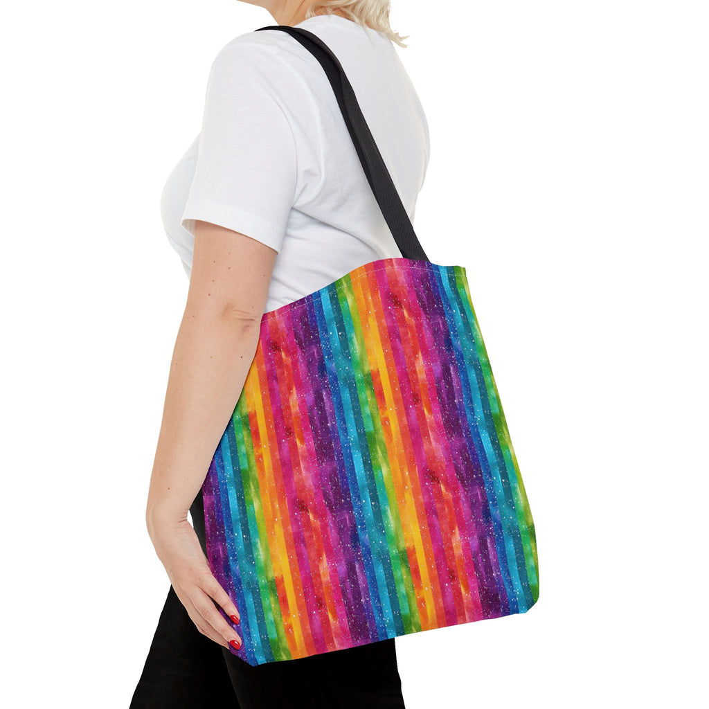 Bespattered Facade Rainbow Stripes Eco-Friendly Carryall Tote Bag