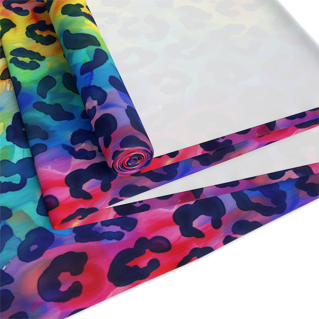 Bespattered Facade Rainbow Watercolor Leopard Table Runner (2 sizes)