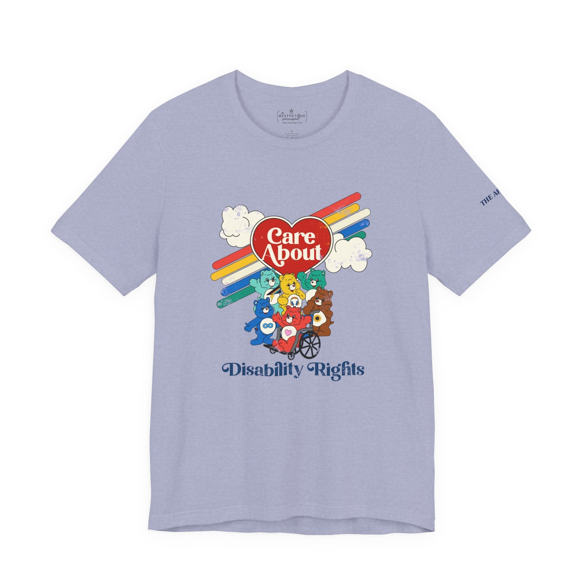 Care About Disability Rights - Retro 80s Vibe - Unisex Jersey Short Sleeve Tee