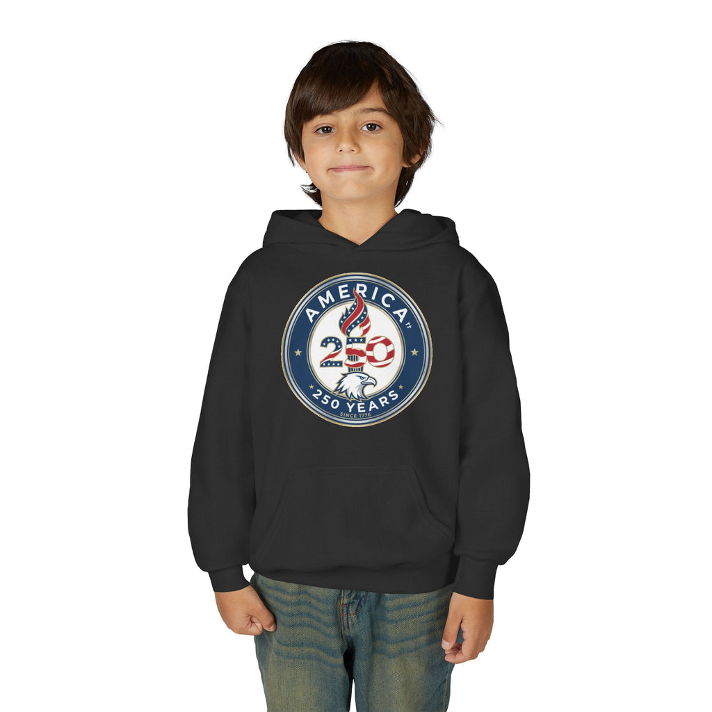 Youth Hoodie - America 250 Years Patriotic Emblem