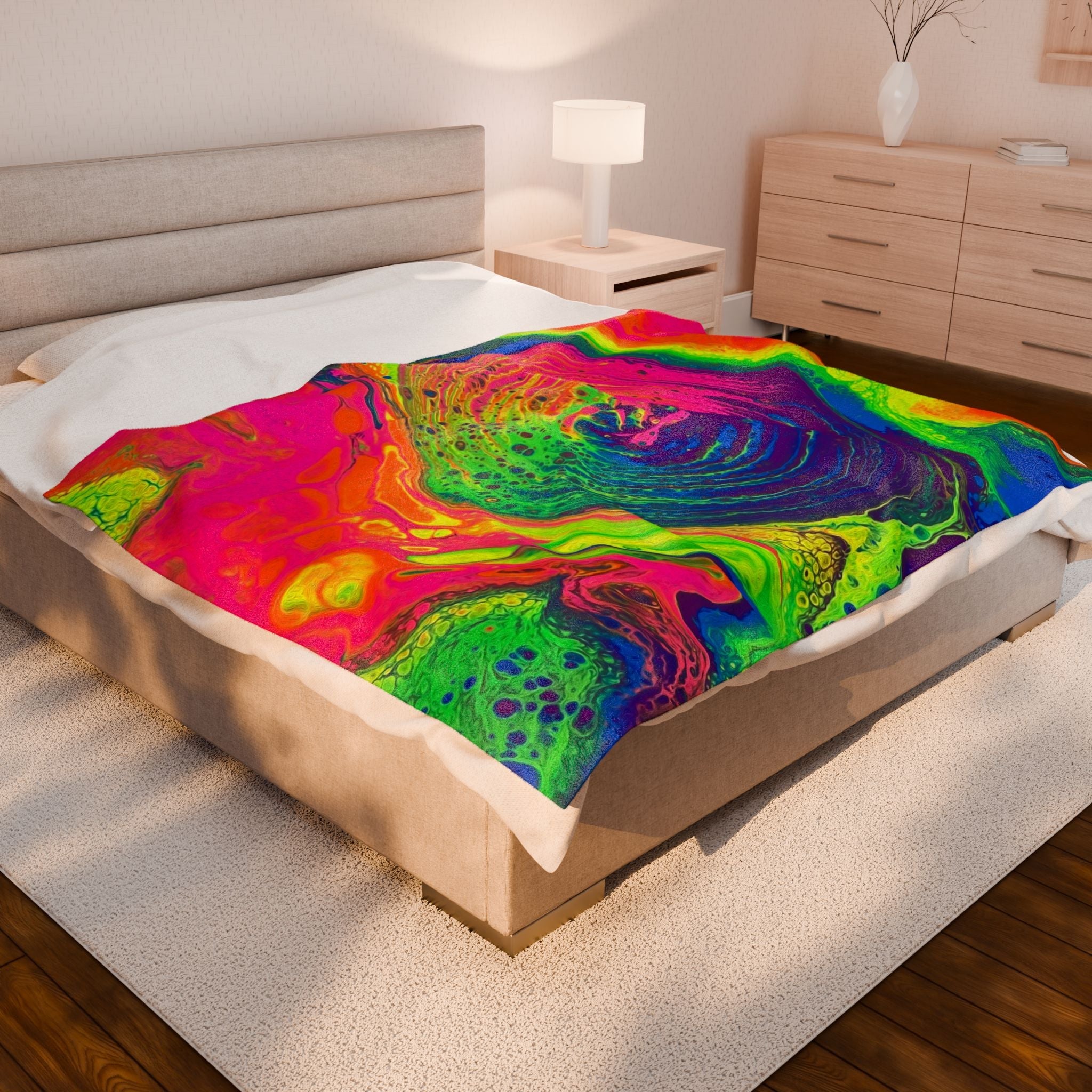 Bespattered Facade Tasty Neons Velveteen Plush Blanket | 3 Sizes