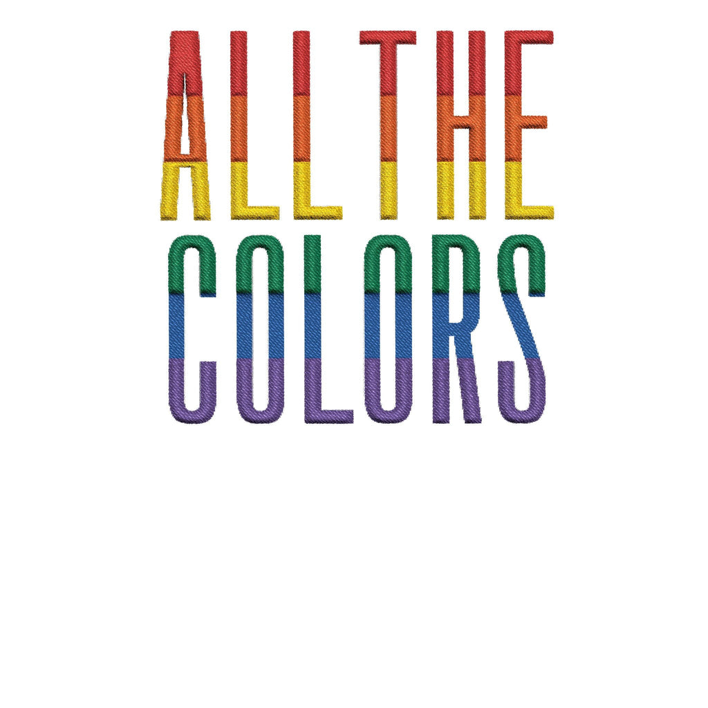 Bespattered Facade "All the Colors" Rainbow Block Embroidered Unisex Heavy Blend™ Hooded Sweatshirt