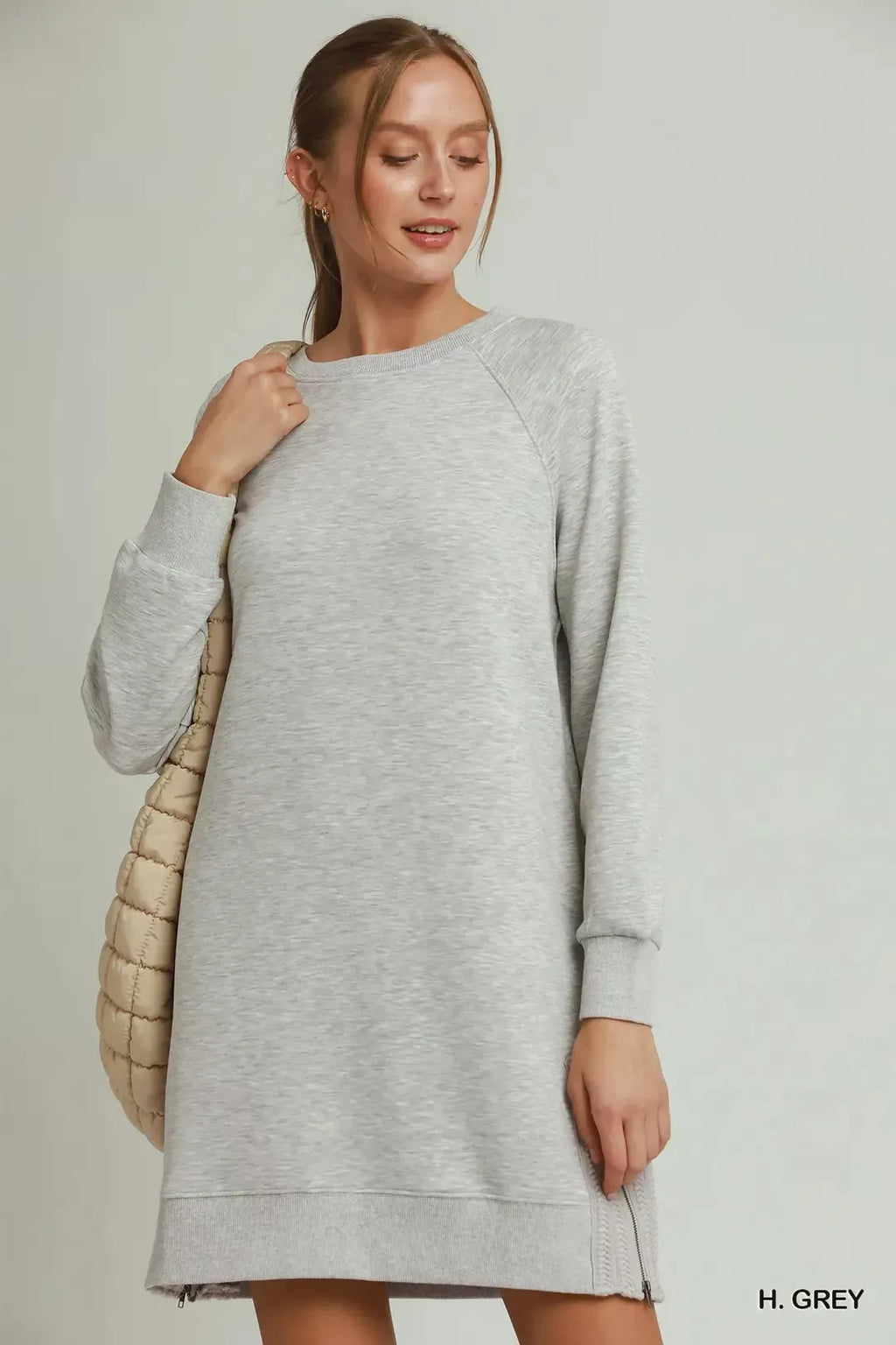 Umgee Side Crochet Zipper Detailed Dress