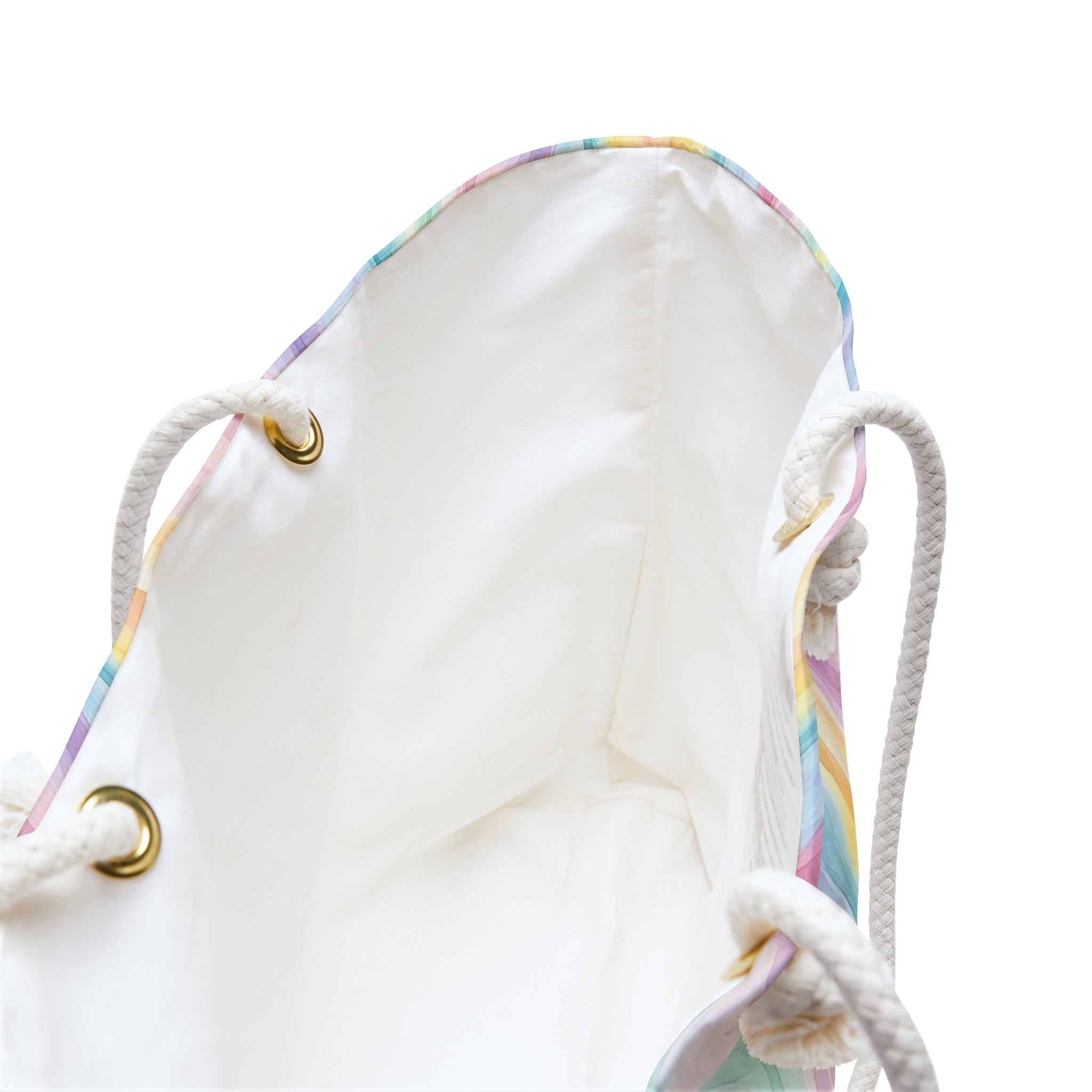 Bespattered Facade Pastel Squiggles Weekend Beach Tote Bag with Cotton Rope Handles