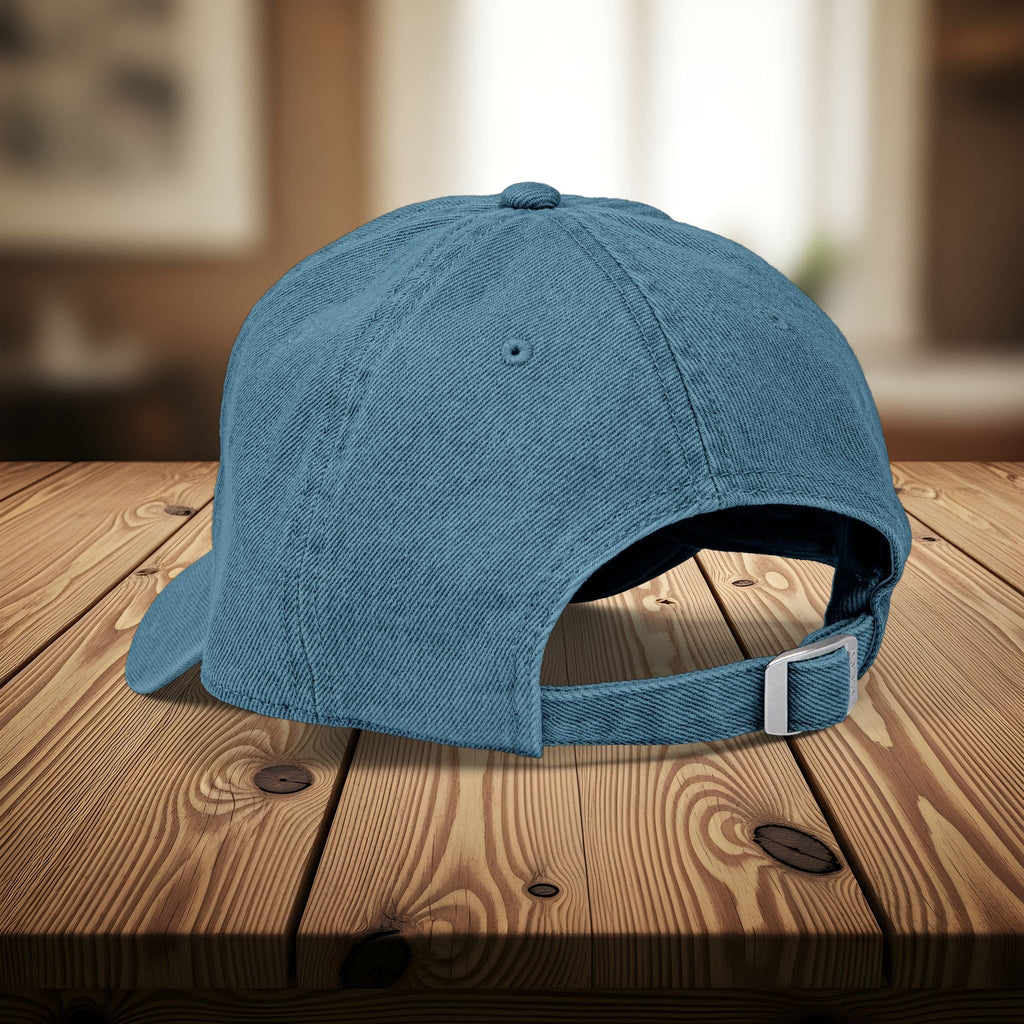 Bespattered Facade "Hang in There" Black Embroidered Denim Cap