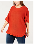 NY Collection Plus Size Ruffled Sweater,Size 1X