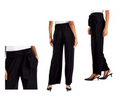 Alfani Tie-Front Wide-Leg Pants, Black, Size Medium