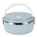 Portable Lunch Box Stackable Lunch Box Container Stainless Steel Blue Thermal Insulated Rice Noodles Lunch Box Food Container Seal and Heat Preservation(Single layer)