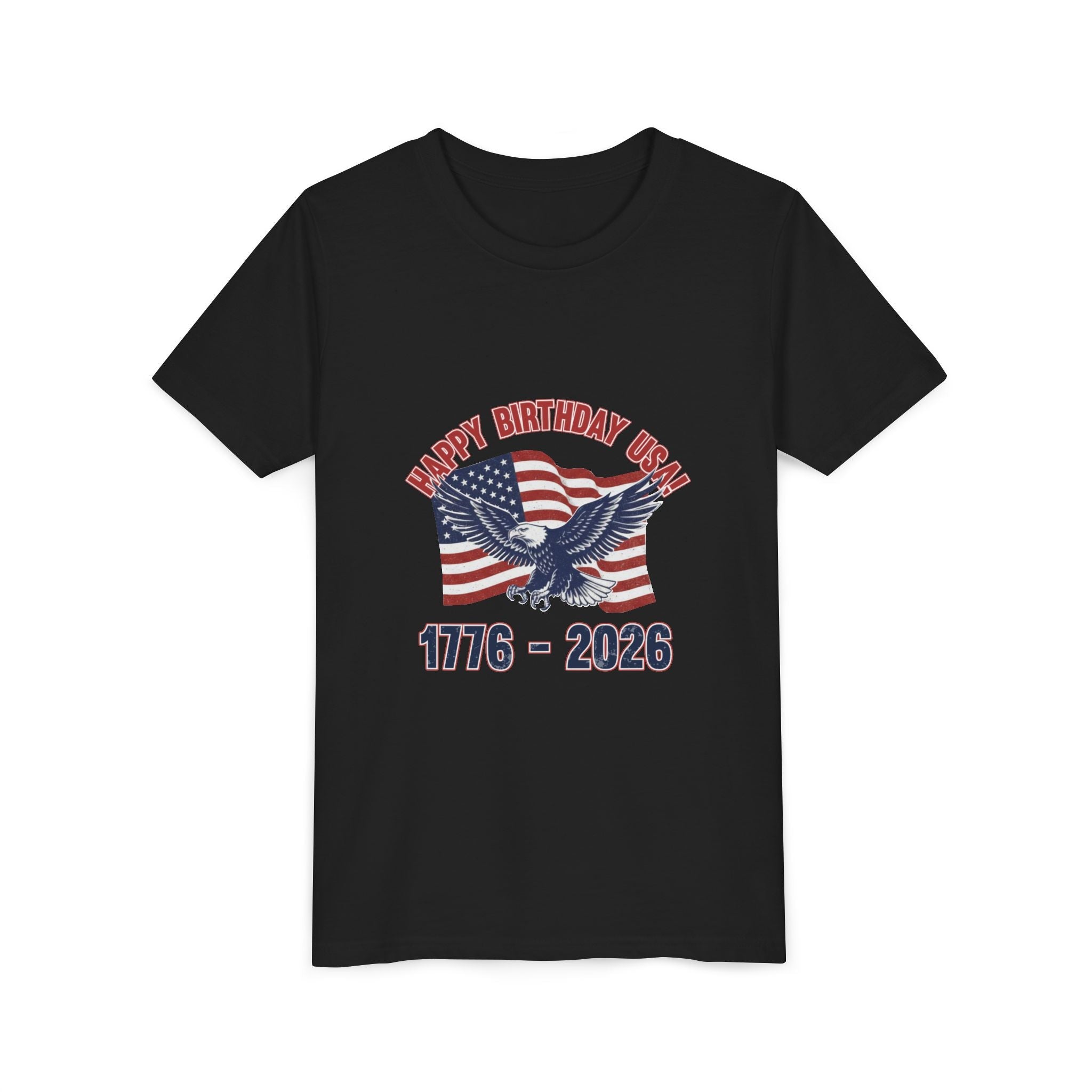 Kids' 4th of July Tee – "Happy Birthday USA" 1776-2026 Eagle & Flag