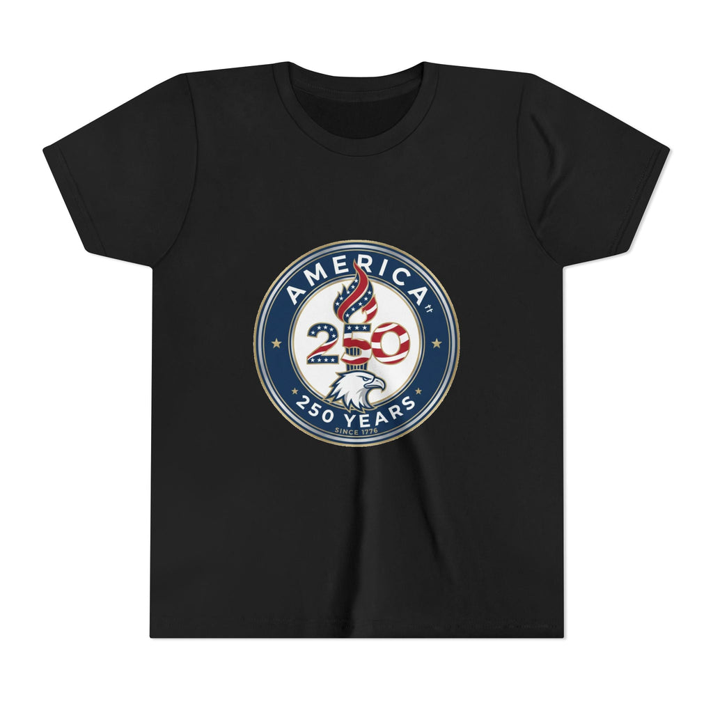 Youth Tee - America 250 Anniversary Patriotic Logo Kids T-Shirt (America 250 Years)