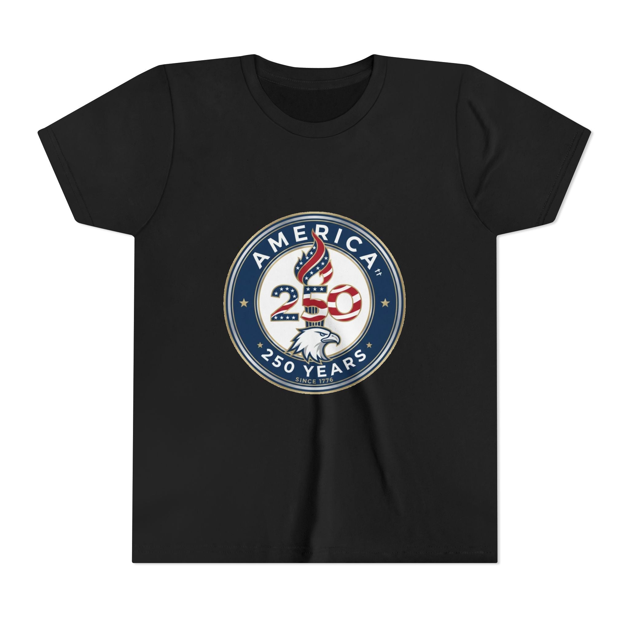 Youth Tee - America 250 Anniversary Patriotic Logo Kids T-Shirt (America 250 Years)
