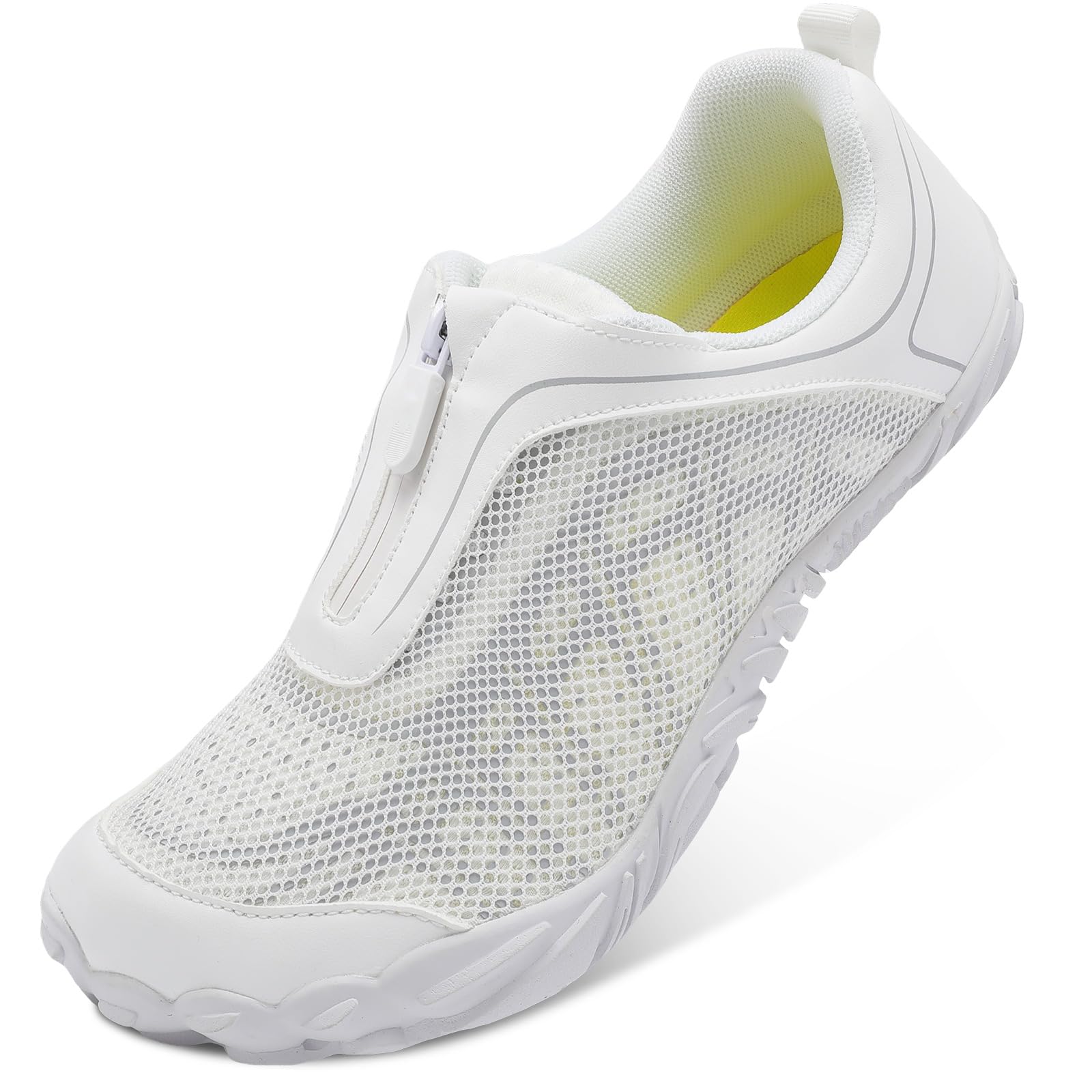 Scurtain Unisex Men Women Water Shoes for Women Men Quick Dry Sports Aqua Shoes Swim Beach Pool River Barefoot Shoes Women Men Athletic Walking Shoes Women Men Hiking Shoes White 14 W/13 M