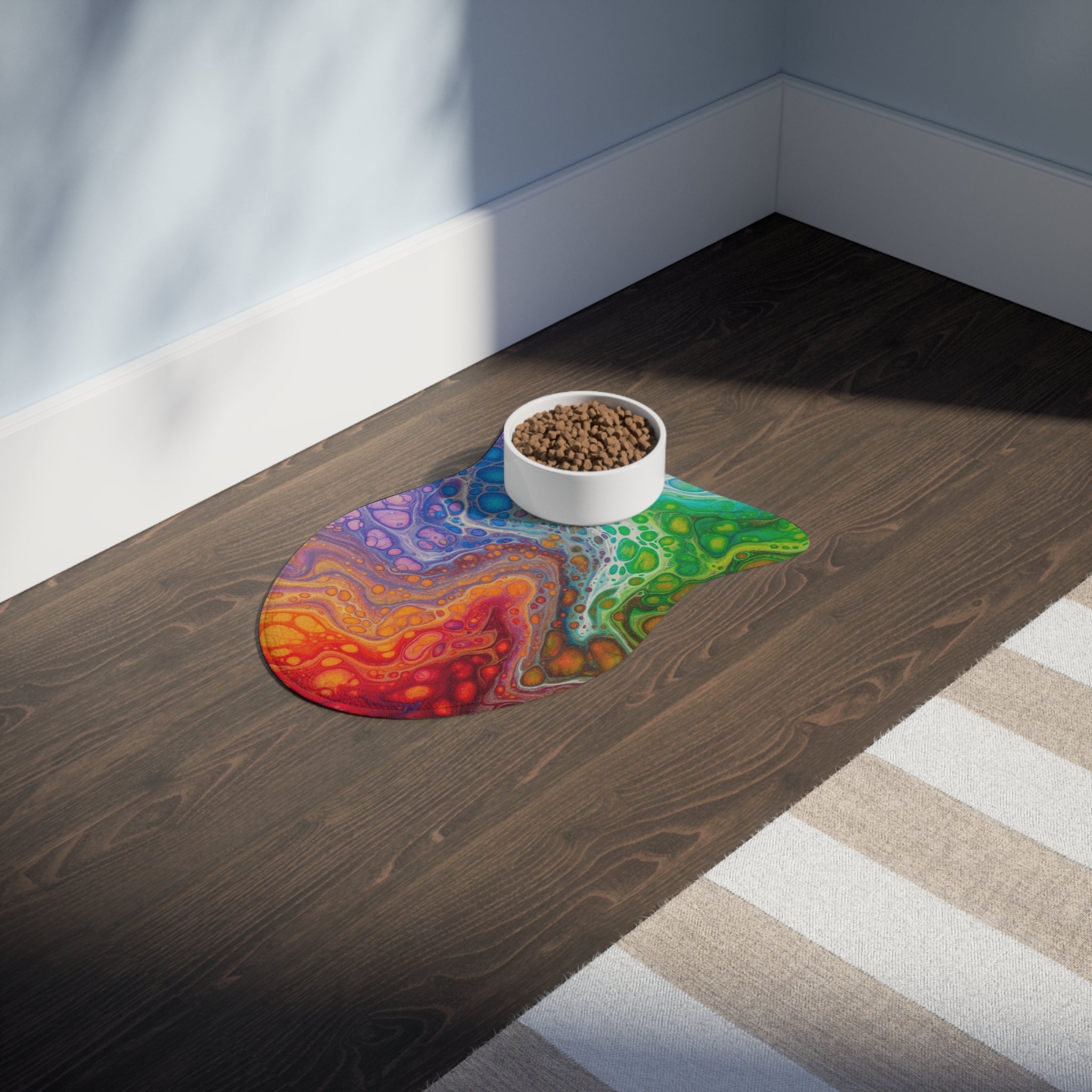 Bespattered Facade Colorful Flow Pet Feeding Mats (3 Shapes)