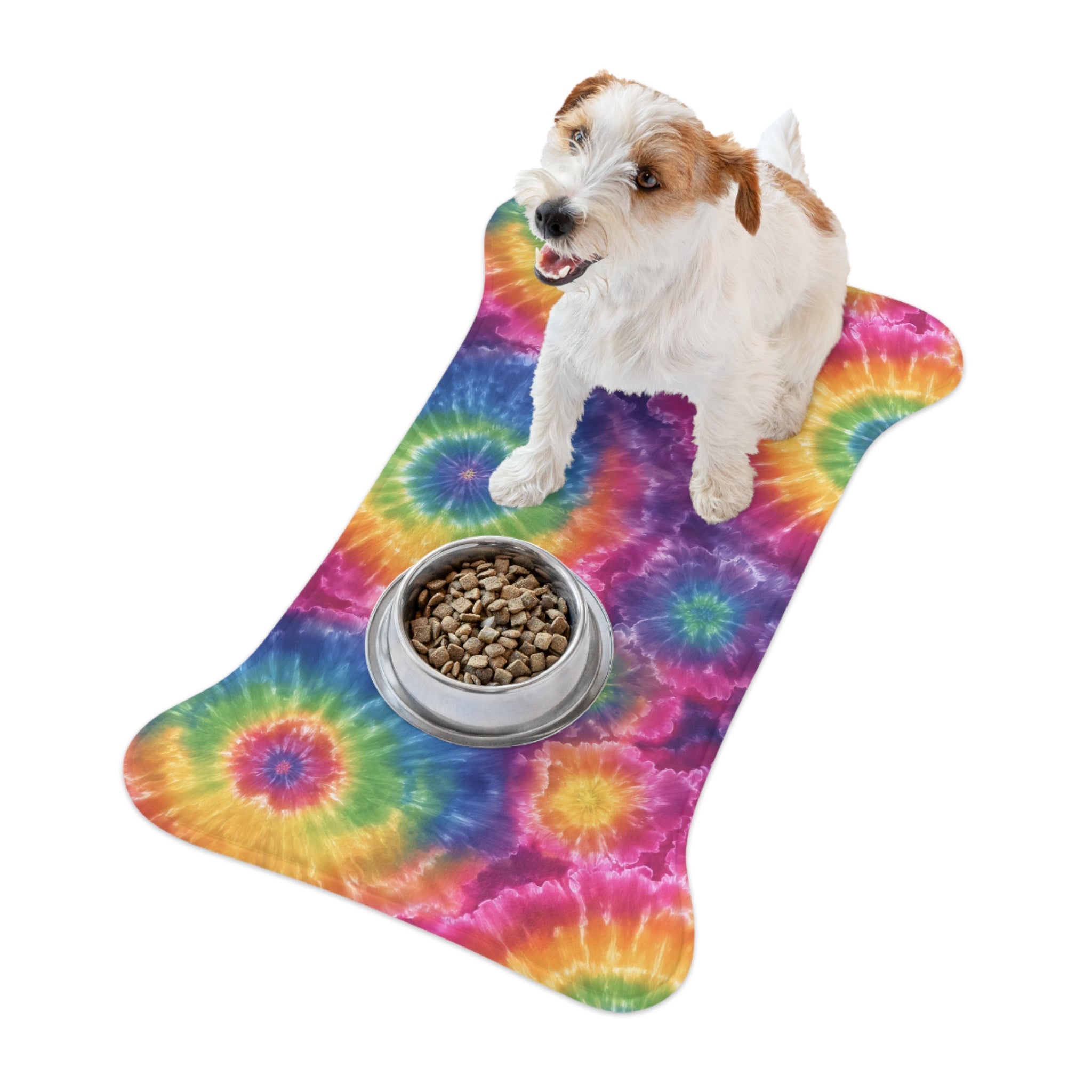 Bespattered Facade Rainbow Tie Dye Pet Feeding Mats (3 Shapes)