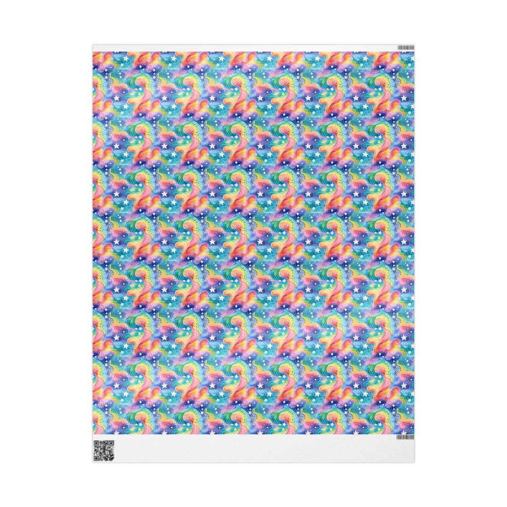 Bespattered Facade Rainbow Sky Wrapping Paper | Three Sizes | Glossy or Matte